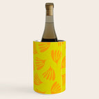 Bright Yellow and Orange Wispy Leaves Contemporary Pattern Wine Chiller Gallery Image 1