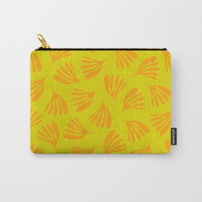 Bright Yellow and Orange Wispy Leaves Contemporary Pattern Carry All Pouch Gallery Image 1