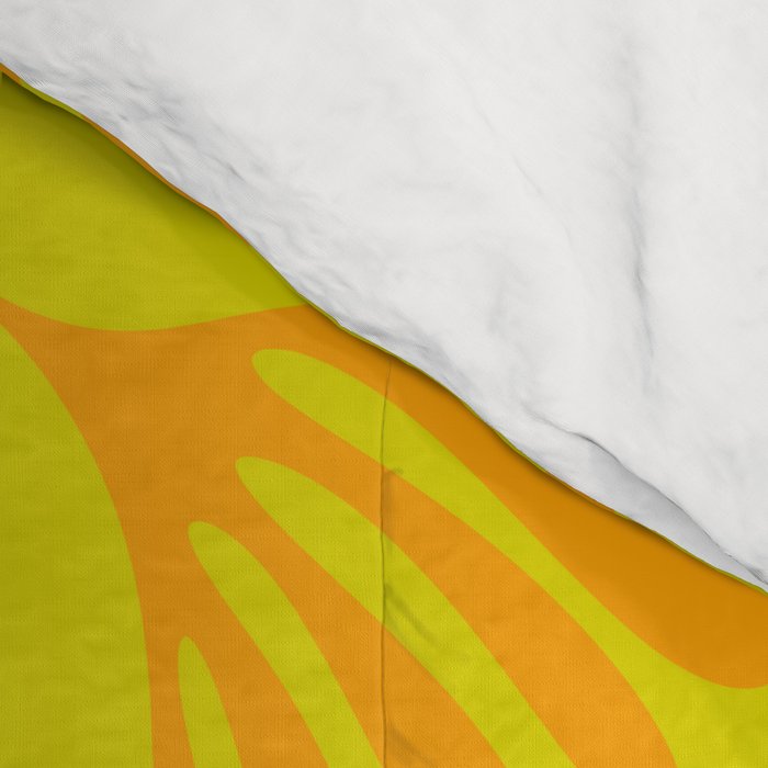 Bright Yellow and Orange Wispy Leaves Contemporary Pattern Comforter Gallery Image 4