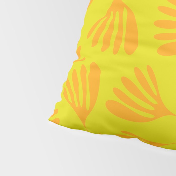 Bright Yellow and Orange Wispy Leaves Contemporary Pattern Pillow Sham Gallery Image 4