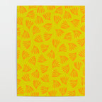 Bright Yellow and Orange Wispy Leaves Contemporary Pattern Poster Gallery Image 4