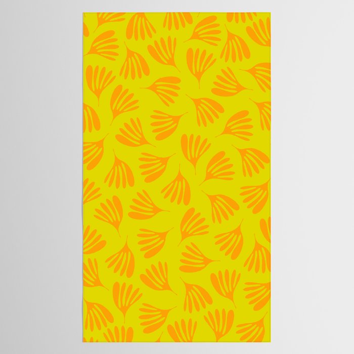 Bright Yellow and Orange Wispy Leaves Contemporary Pattern Tablecloth Gallery Image 2