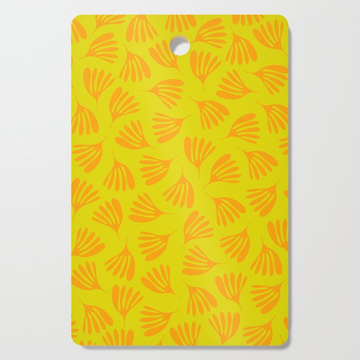 Bright Yellow and Orange Wispy Leaves Contemporary Pattern Cutting Board Gallery Image 1