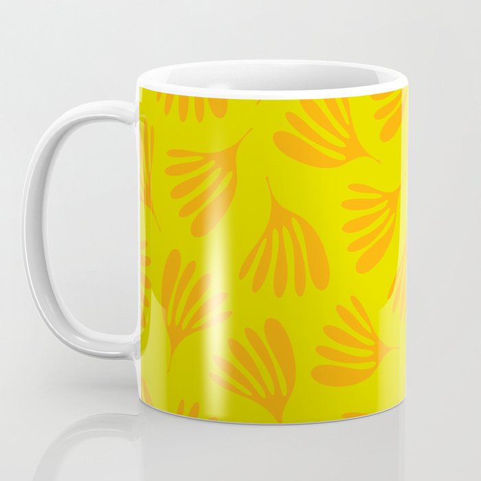 Bright Yellow and Orange Wispy Leaves Contemporary Pattern Coffee Mug Gallery Image 3