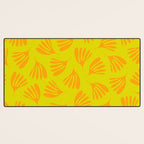 Bright Yellow and Orange Wispy Leaves Contemporary Pattern Desk Mat Gallery Image 3