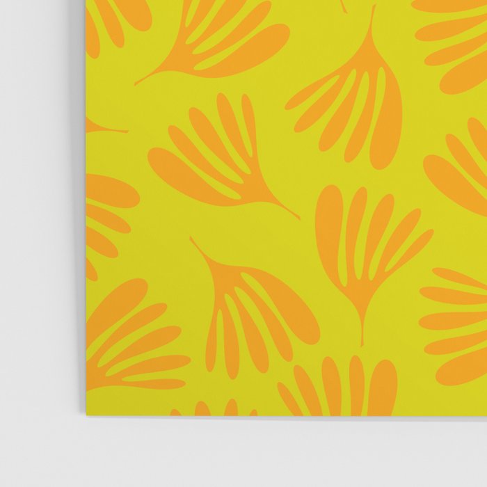 Bright Yellow and Orange Wispy Leaves Contemporary Pattern Poster Gallery Image 3