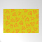Bright Yellow and Orange Wispy Leaves Contemporary Pattern Welcome Mat Gallery Image 1