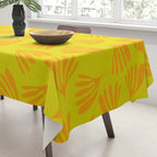 Bright Yellow and Orange Wispy Leaves Contemporary Pattern Tablecloth Gallery Image 3
