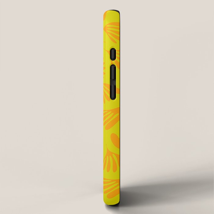 Bright Yellow and Orange Wispy Leaves Contemporary Pattern iPhone Case Gallery Image 2