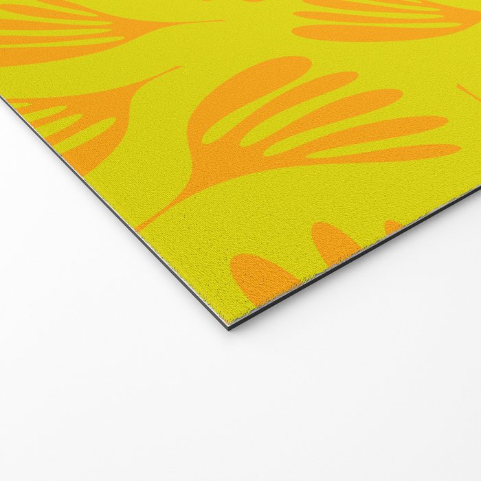 Bright Yellow and Orange Wispy Leaves Contemporary Pattern Welcome Mat Gallery Image 2