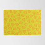 Bright Yellow and Orange Wispy Leaves Contemporary Pattern Rug Gallery Image 2