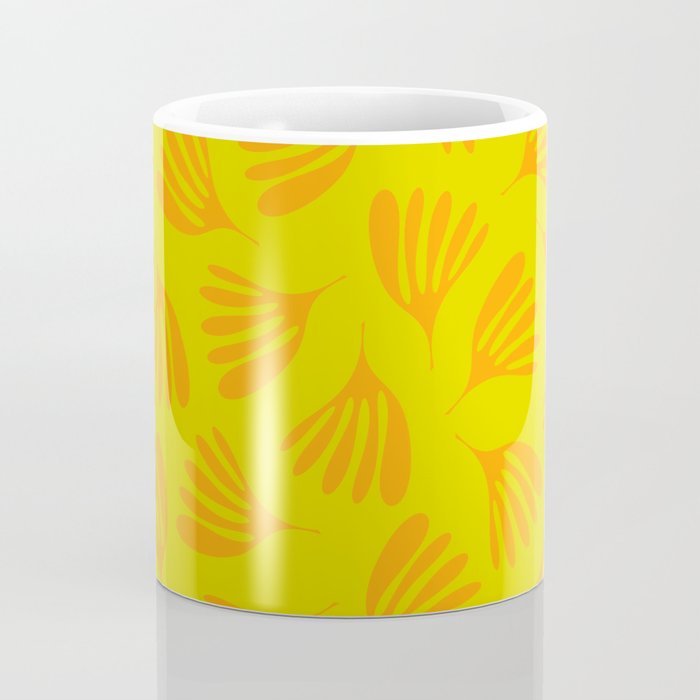 Bright Yellow and Orange Wispy Leaves Contemporary Pattern Coffee Mug Gallery Image 4