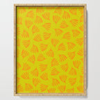 Bright Yellow and Orange Wispy Leaves Contemporary Pattern Serving Tray Gallery Image 1