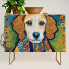 Gustav Klimt Dog with Colorful Scarf Credenza Gallery Image 1