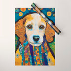 Gustav Klimt Dog with Colorful Scarf Wrapping Paper Gallery Image 1