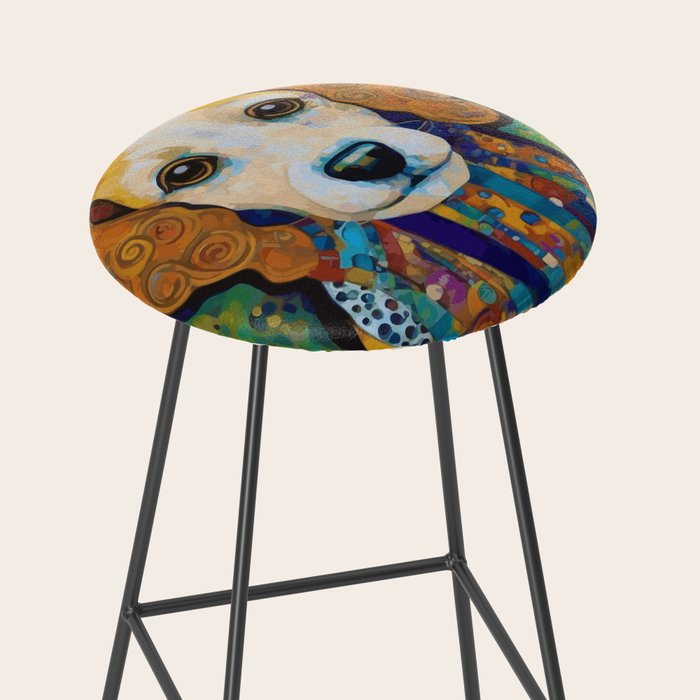 Gustav Klimt Dog with Colorful Scarf Stool Gallery Image 2
