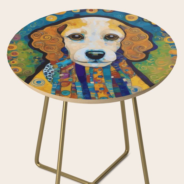 Gustav Klimt Dog with Colorful Scarf Side Table Gallery Image 2