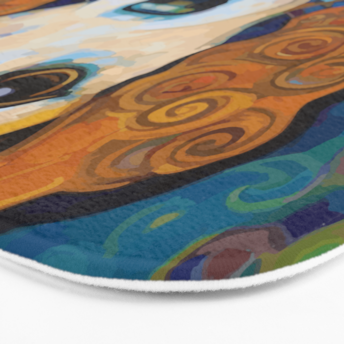 Gustav Klimt Dog with Colorful Scarf Bath Mat Gallery Image 3