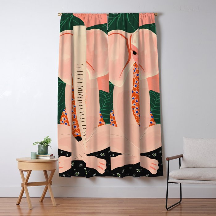 Yoga Meditating Elephant Window Curtain Gallery Image 5