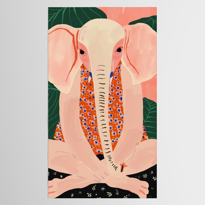 Yoga Meditating Elephant Tablecloth Gallery Image 2