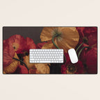 Coquette x botanical poppy flower photograph Desk Mat Gallery Image 1
