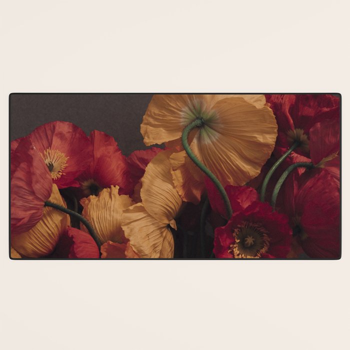Coquette x botanical poppy flower photograph Desk Mat Gallery Image 3