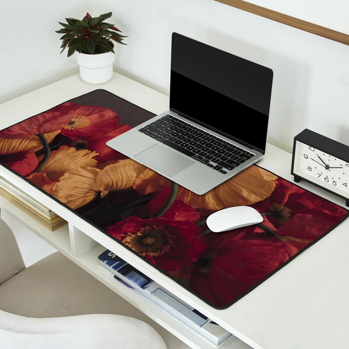 Coquette x botanical poppy flower photograph Desk Mat Gallery Image 2