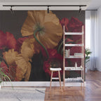 Coquette x botanical poppy flower photograph Wall Mural Gallery Image 1