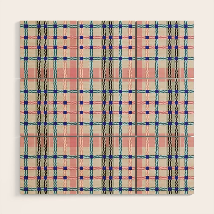 Vibrant Plaid Fusion B Wood Wall Art Gallery Image 1