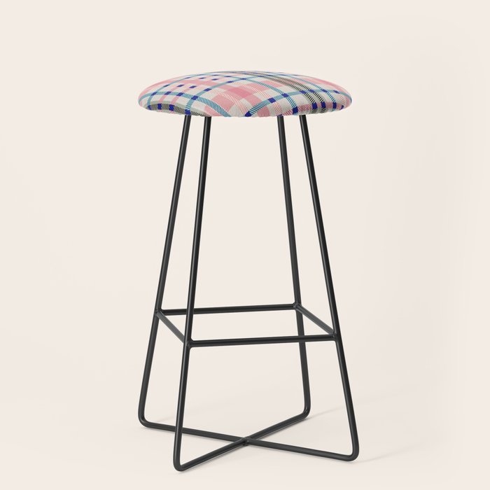 Vibrant Plaid Fusion B Stool Gallery Image 1