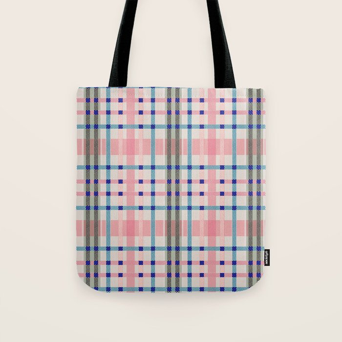 Vibrant Plaid Fusion B Tote Bag Gallery Image 1