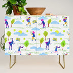 Let's Play Tennis in White & Blue Credenza Gallery Image 1