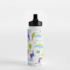 Let's Play Tennis in White & Blue Water Bottle Gallery Image 2