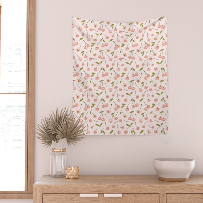 Pink cherry Wall Tapestry Gallery Image 2