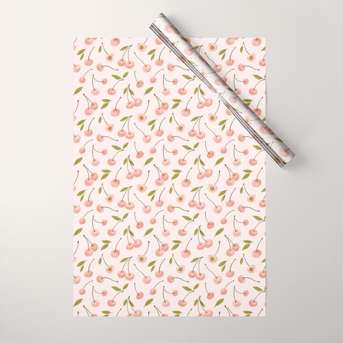 Pink cherry Wrapping Paper Gallery Image 1