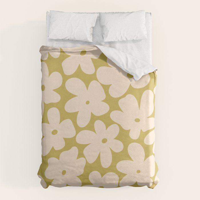 Yellow and Cream - 70's Daisy Duvet Cover Gallery Image 1