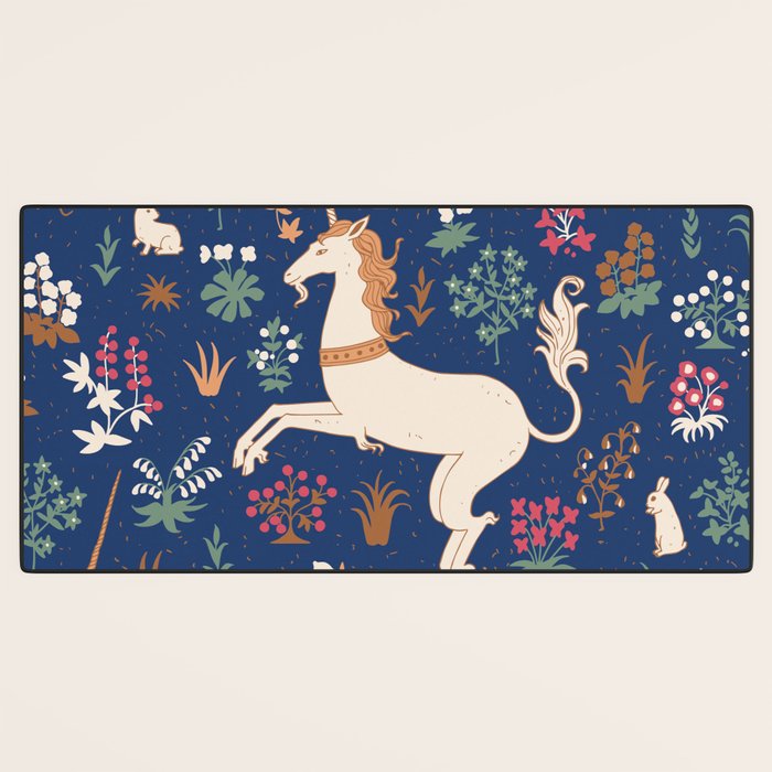 Magical Medieval Unicorn Forest Desk Mat Gallery Image 3