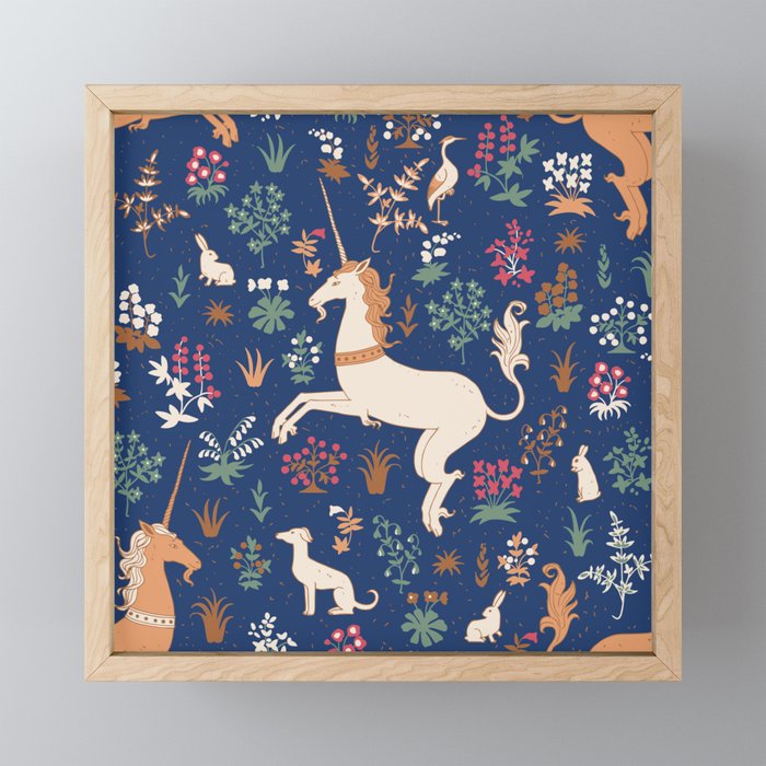 Magical Medieval Unicorn Forest Mini Art Print Gallery Image 1
