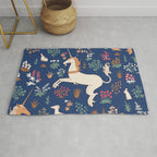 Magical Medieval Unicorn Forest Rug Gallery Image 1
