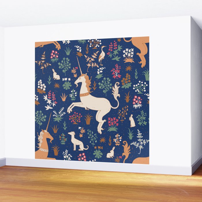Magical Medieval Unicorn Forest Wall Mural Gallery Image 2