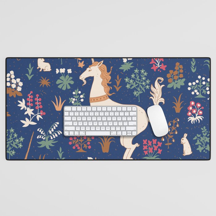 Magical Medieval Unicorn Forest Desk Mat Gallery Image 1