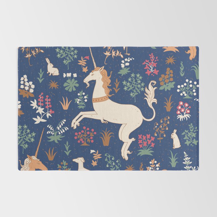 Magical Medieval Unicorn Forest Rug Gallery Image 2