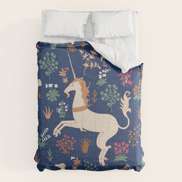 Magical Medieval Unicorn Forest Comforter Gallery Image 6