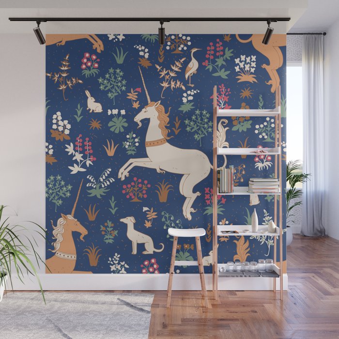 Magical Medieval Unicorn Forest Wall Mural Gallery Image 1