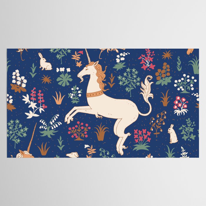 Magical Medieval Unicorn Forest Tablecloth Gallery Image 2