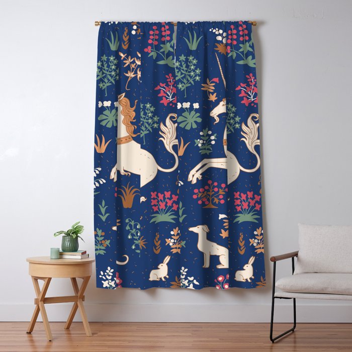 Magical Medieval Unicorn Forest Window Curtain Gallery Image 5