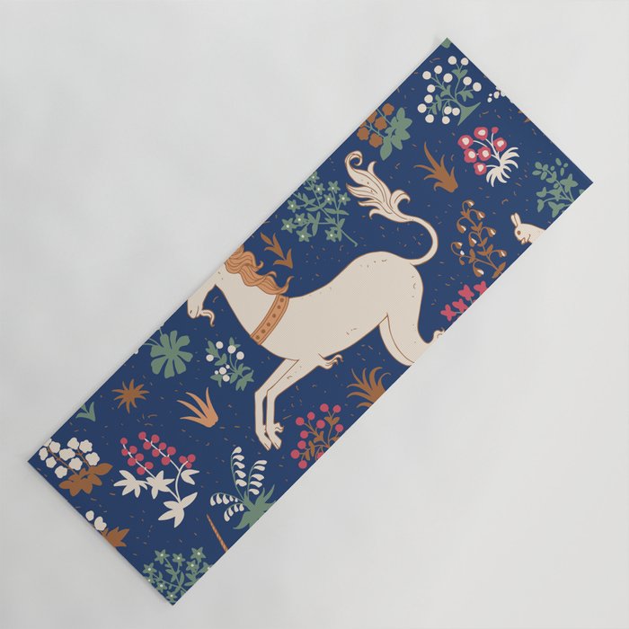 Magical Medieval Unicorn Forest Yoga Mat Gallery Image 1