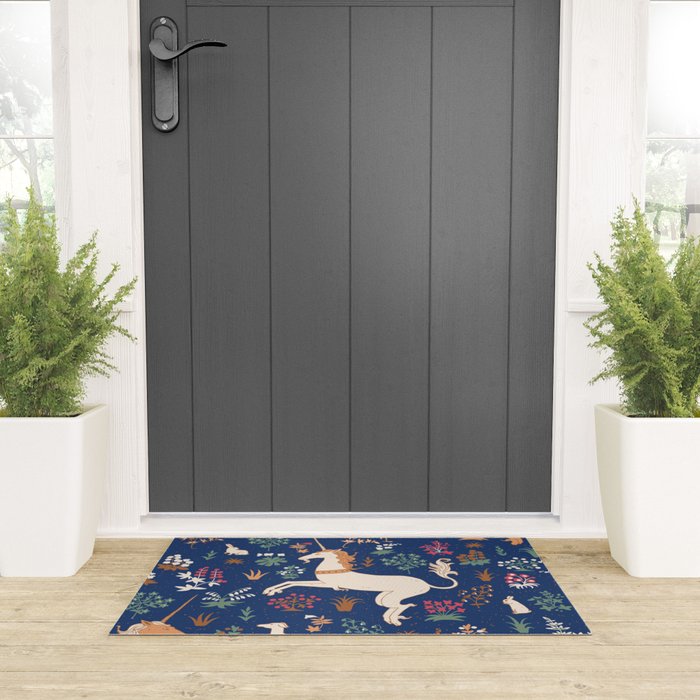 Magical Medieval Unicorn Forest Welcome Mat Gallery Image 3