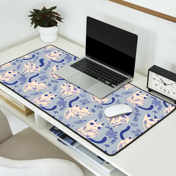 Purrcelin Cats Desk Mat Gallery Image 2