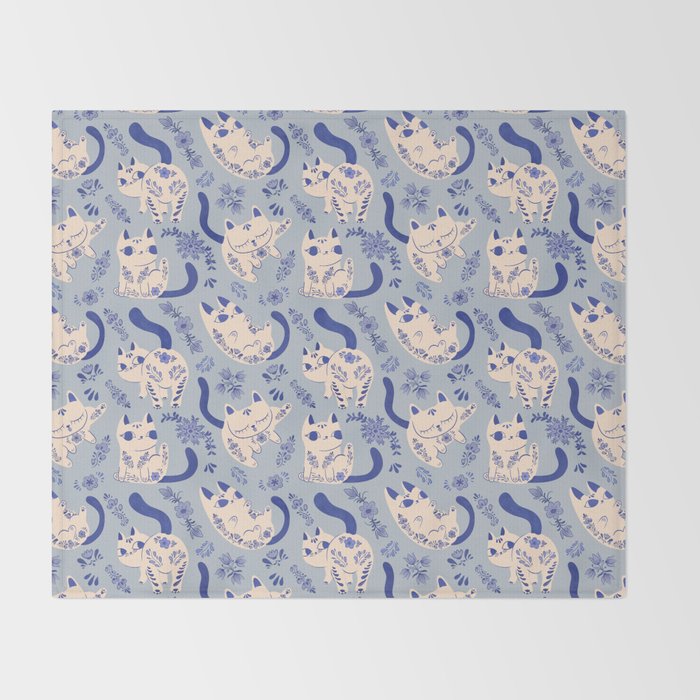 Purrcelin Cats Throw Blanket Gallery Image 2